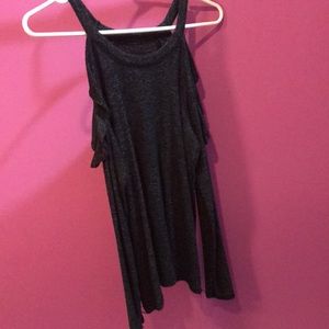 Off the shoulder black American Eagle shirt